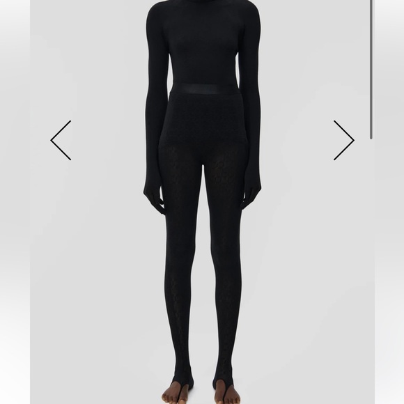 The SIMKHAI x Wolford Logo Leggings in Black - Picture 1 of 7